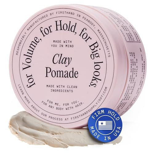 Firsthand Supply Hair Clay Pomade for Men & Women  Matte Clay Finish & Extra Strong Hold  Non-Greasy, Water-Based Organic Pomade  Easy to Restyle