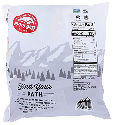 Boulder Canyon Avocado Oil Sea Salt Potato Chips 6 Count, 1.25 OZ