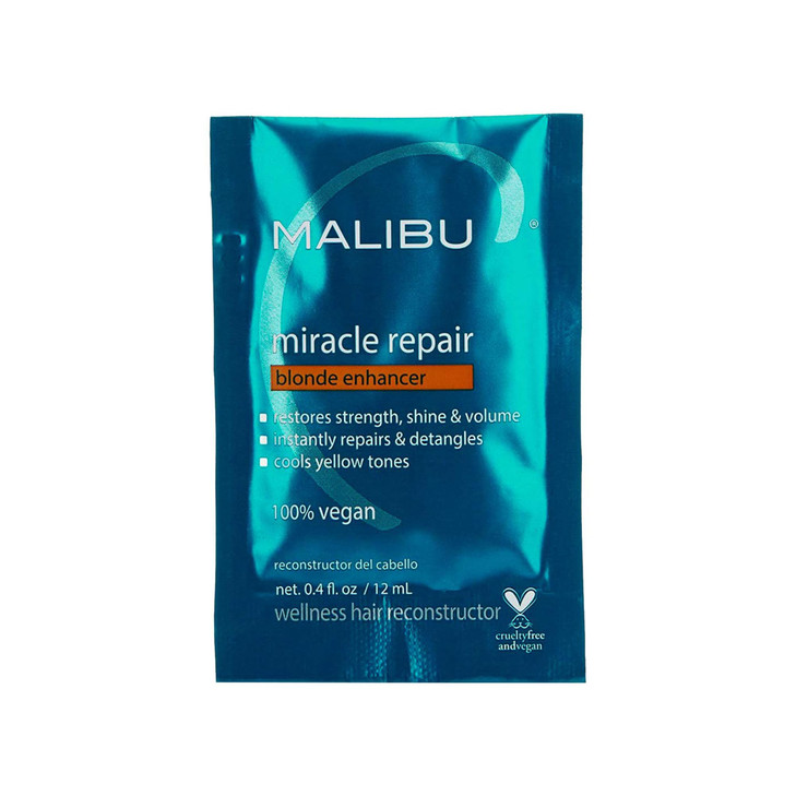 Malibu C Miracle Repair Hair Reconstructor, Blonde Enhancer (1 Packet) - Nourishing Hair Repair Treatment for Damaged Blonde Strands - Relieves Hair