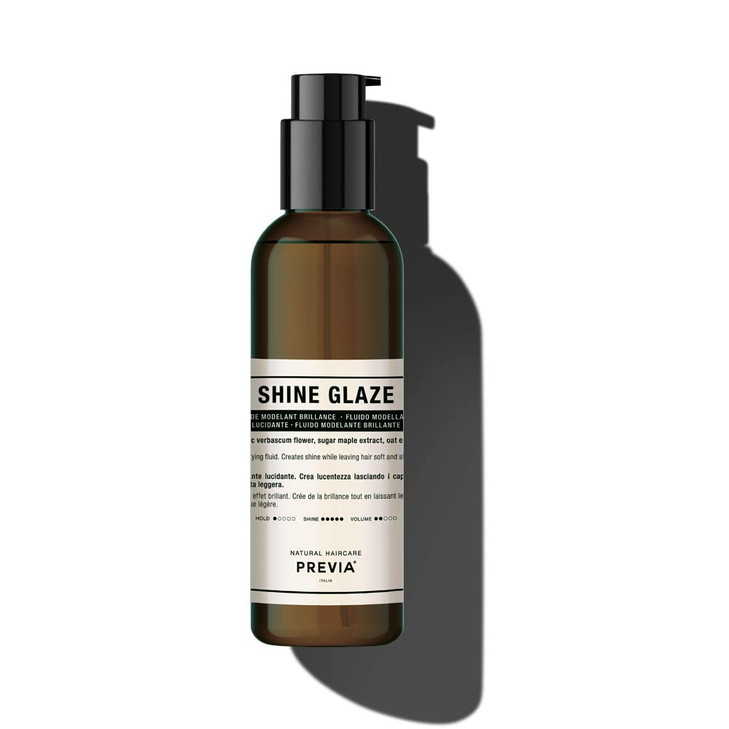 PREVIA Shine Glaze Glossifying Styling Hair Serum for Dull Hair with Light Hold Hydrating Formula Boosts Shine and Volume Vegan Natural Ingredients S