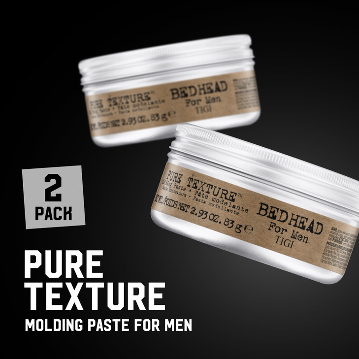 TIGI Bed Head for Men Pure Texture Hair Molding Paste - Use for Texture & Separation - Versatile Cream-to-Paste Fusion - For Men's Hairstyles - Use o