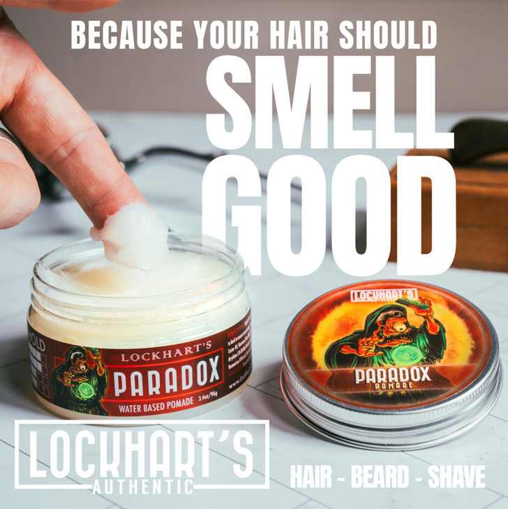 Lockharts Paradox Water-Based Pomade - Handcrafted Water-Based Pomade for Men - Highly Nourishing, No Greasy Residue - Firm Hold, Medium Shine - Aqu