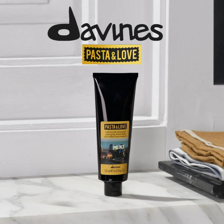 Davines Pasta & Love Medium-Hold Styling Paste, Workable Hair Paste - Provides Satin Finish, Texture & Elastic Hold for Versatile Men's Styling, 4.23