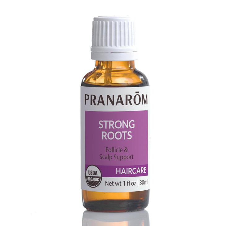 PRANAROM  Hair Strengthening & Scalp Support Oil (30ml) - 100% Pure Organic Essential Oil | USDA & ECOCERT Certified