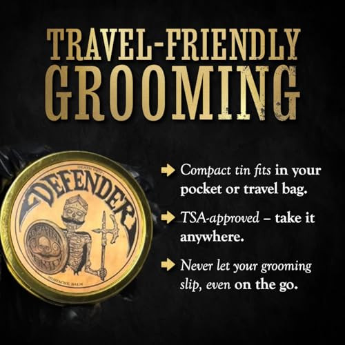 Mustache Balm for Men & Mustache Protector  Natural Styling & Conditioning Grooming Kit  Soften & Shape Facial Hair 2oz  Death Grip (Defender 2oz)