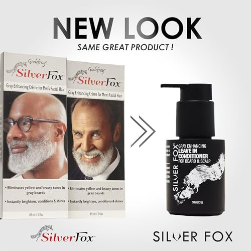 Godefroy Silver Fox Men's Silver And Gray Beard Brightener For Ethnic Hair Types, 3 Fluid Ounce