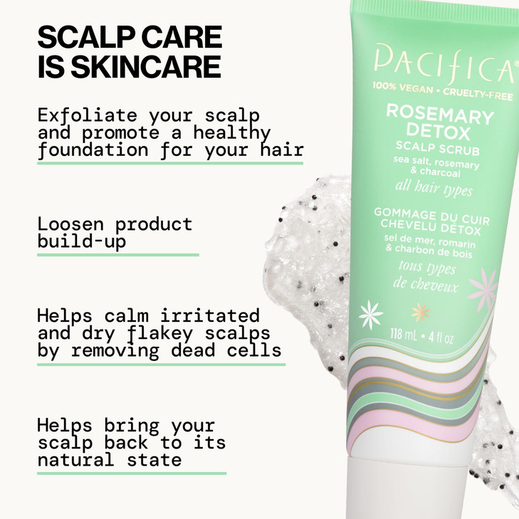 PACIFICA Rosemary Detox Scalp Scrub by Pacifica for Women - 4 oz Scrub, White