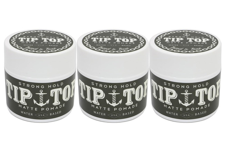 Tip Top Matte Water Based Strong Hold Pomade 4.25oz Pack Of 3