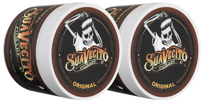 Suavecito Pomade Original All Day Hold for Hairstyles for Men, Medium Shine Water Based Wax Like Flake Free Gel, Easy To Wash Out, 8 Oz, Pack of 2