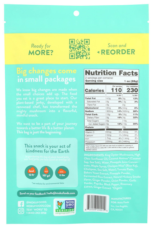 Moku Hawaiian Teriyaki Plant Based Jerky, 2 OZ