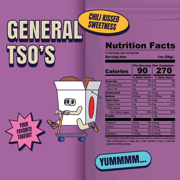 Louisville Vegan Jerky - General Tsos Vegan and Vegetarian Meat - Lip-Smacking Vegan-Friendly & Vegetarian Jerky - Non-GMO, Gluten-Free Low Fat High