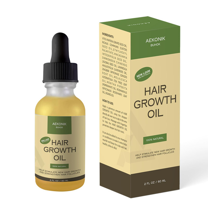 AEKONIK Organic Hair Growth Oil  Follicle Strengthening & Scalp Nourishment  Natural Hair Growth Treatment for Thicker, Fuller Hair  100% Organic,