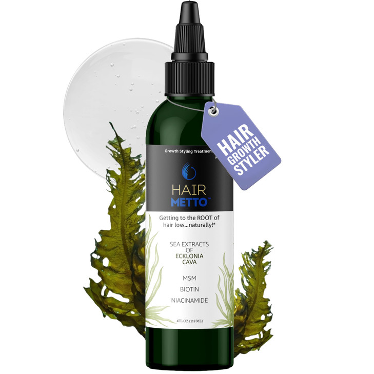 Hairmetto Ecklonia Cava Extract Hair Growth Serum  Styling Gel with Vitamins MSM, Niacinamide & Biotin Hair Growth Booster for all Hair Types - 4oz