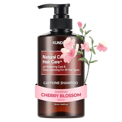 KUNDAL Korean Caffeine Scalp Shampoo [Cherry Blossom]  Sulfate-Free Hair Care with Menthol & Botanical Extracts  For Fuller-Looking Hair, Scalp Ref