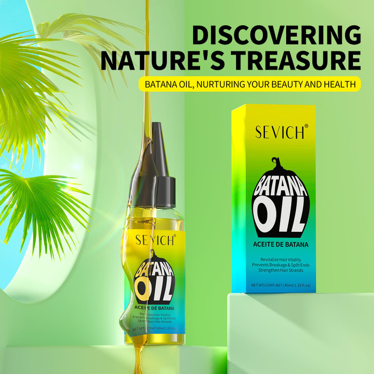 SEVICH 100% Natural Batana Oil for Hair Nourishment: Repair Damaged Tresses, Promote Hair Growth, Suitable for All Hair Types - 1.36 fl.oz