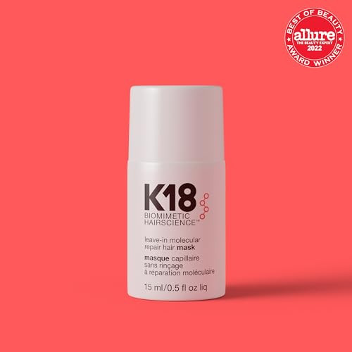 K18 Leave-In Molecular Repair Hair Mask, Patented, Lasting Repair For Dry, Frizzy, Damaged Hair, Reverse Damage In 4 Minutes From Bleach, Color, Chem