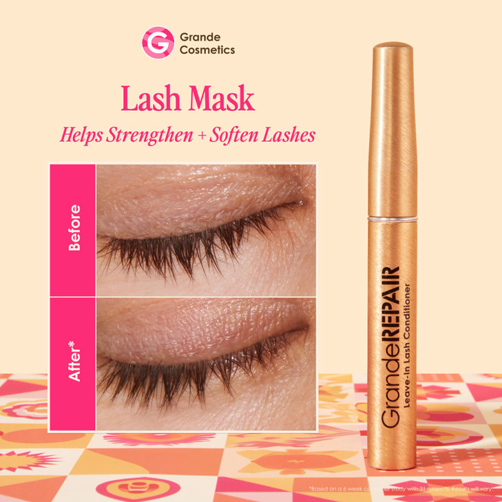 Grande Cosmetics GrandeREPAIR Leave-In Lash Conditioner Strengthens, Softens & Protects with Biotin Peptide & Nourishing Oils- Invisible Formula to P