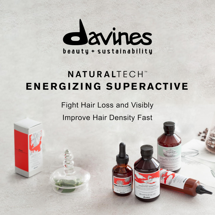 Davines Naturaltech Energizing Superactive Anytime, Stimulating & Fortifying for Thinning Hair & Hair Loss - With Caffeine Phytoceuticals - Thickenin