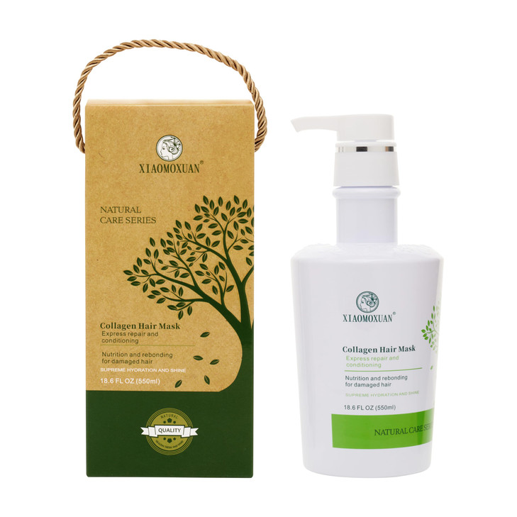 Xiaomoxuan Organic Plant-Based Collagen Hair Mask with Tea Tree Oil for Dry Damaged, Frizzy Hair - Split End Repair Treatment, Hydrating & Strengthen