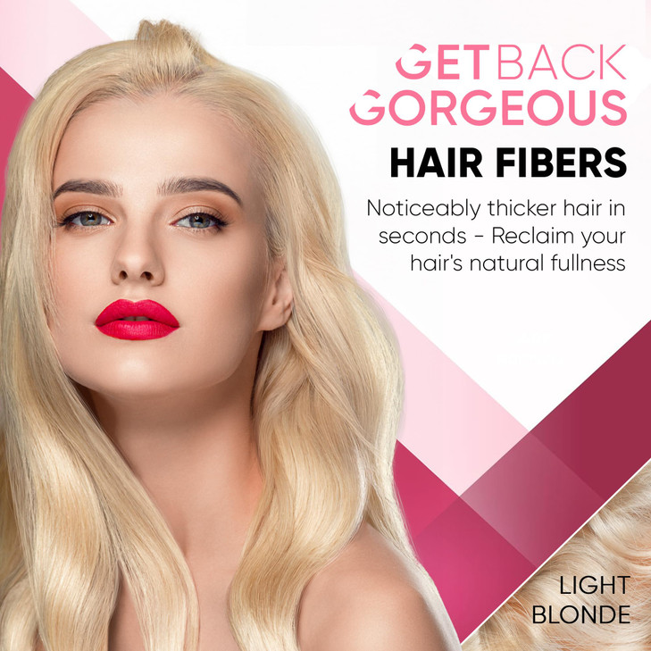 GBG Hair Fibers for Thinning Hair & Bald Spots (Light Blonde) - 25g Bottle - Conceals Hair Loss - Instant Cover Up & Volume in 30 Seconds, Hair Powde