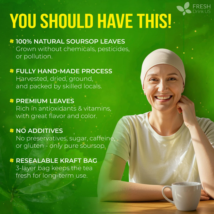 FreshDrinkUS, 240+ Premium Soursop Graviola Dried Leaves Tea, 230-250 Whole Soursop Leaves, Wildcrafted, Graviola , Guanabana , Hoja Guanabana, Loose