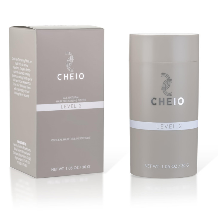 Cheio - Hair Thickening Fibers - 30g - Level 2 (Black) - Keratin Fibers for Bald Spots & Thinning Hair for Men and Women - Covers Spots in Seconds -