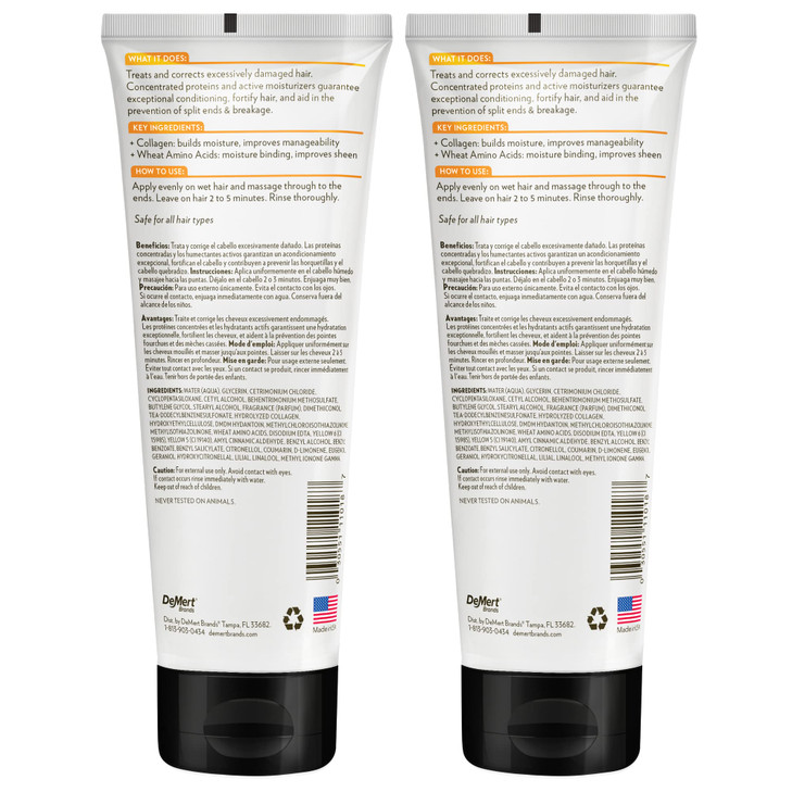 Hi-Pro-Pac Hair Mask - Extremely Damaged Hair Repair - (2-Pack) 8 fl oz - Intense Protein Treatment Masque - Deeply Conditions, Fortifies, and Helps