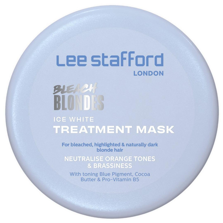 Lee Stafford Blue Toning Hair Mask | Bleach Blonde Ice White Collection - Best Conditioning Mask, Corrects Brassy & Orange Tones, Great for Dark, Hig