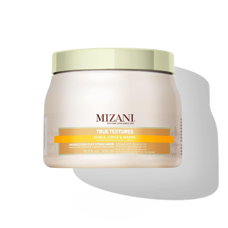 MIZANI True Textures Moroccan Clay Steam Mask - Deeply Conditions & Nourishes With Coconut Oil, For Curly Hair