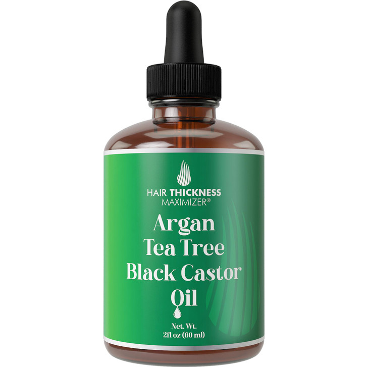 Argan + Tea Tree + Black Castor Oil for Hair Growth. Strengthens & Hydrates Thinning, Dry Hair for a Healthier-Looking Scalp. For Women & Men  Vegan