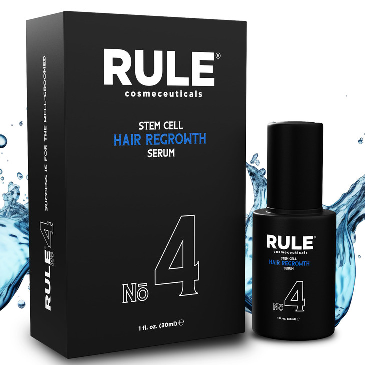 RULE No.4 Stem Cell Hair Growth Serum, Natural Oil with Biotin, Castor Oil & DHT Blocker Saw Palmetto for Thicker Fuller Longer Hair Regrowth, Scalp
