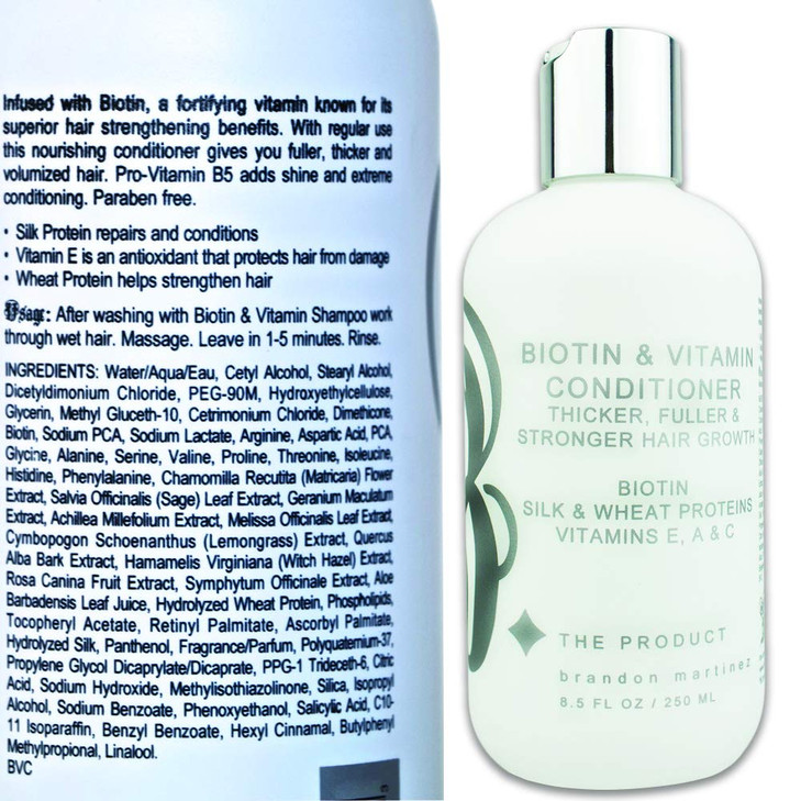 Biotin Vitamin Hair Conditioner for Thinning Hair - Moisturizing Conditioner with Aloe Vera and Cucumber Conditioning Treatment for Dry and Damaged H