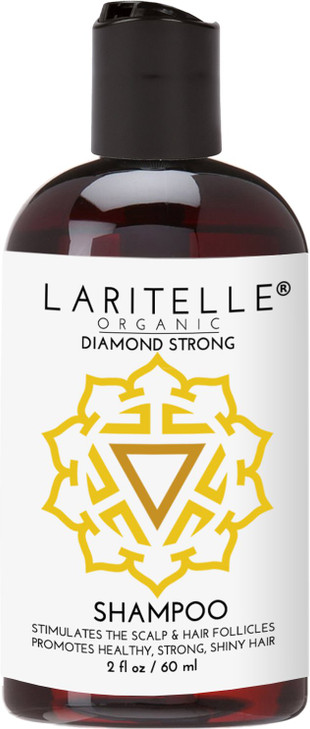 Laritelle Organic Travel Size Shampoo 2 oz | Hair Loss Prevention, Strengthening, Follicle Stimulating | Argan, Rosemary, Lemongrass, Ginger & Cedarw