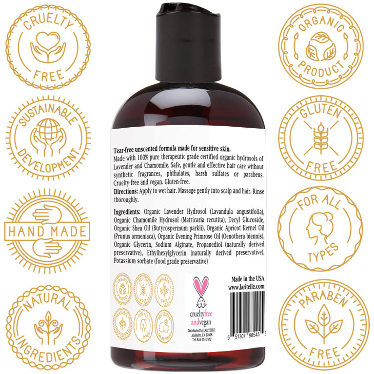 Laritelle Organic Unscented Baby Shampoo 8.5 oz