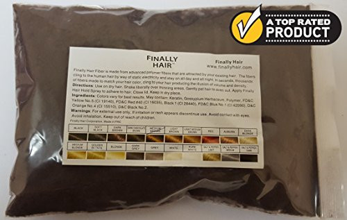 Finally Hair Building Fiber Refill 100 Grams Hair Loss Concealer by Finally Hair (Medium Brown)