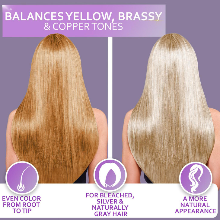 Purple Hair Mask - Deep Conditioner and Toner for Blonde, Brassy Hair - Hydrating Repair and After Bleach Treatment for Damaged and Dry Hair - Moistu