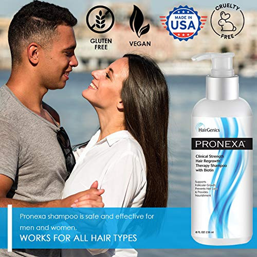 Hairgenics Pronexa Clinical Strength Hair Growth & Regrowth Therapy Hair Loss Shampoo With Biotin, Collagen, and DHT Blockers for Thinning Hair, 8 fl
