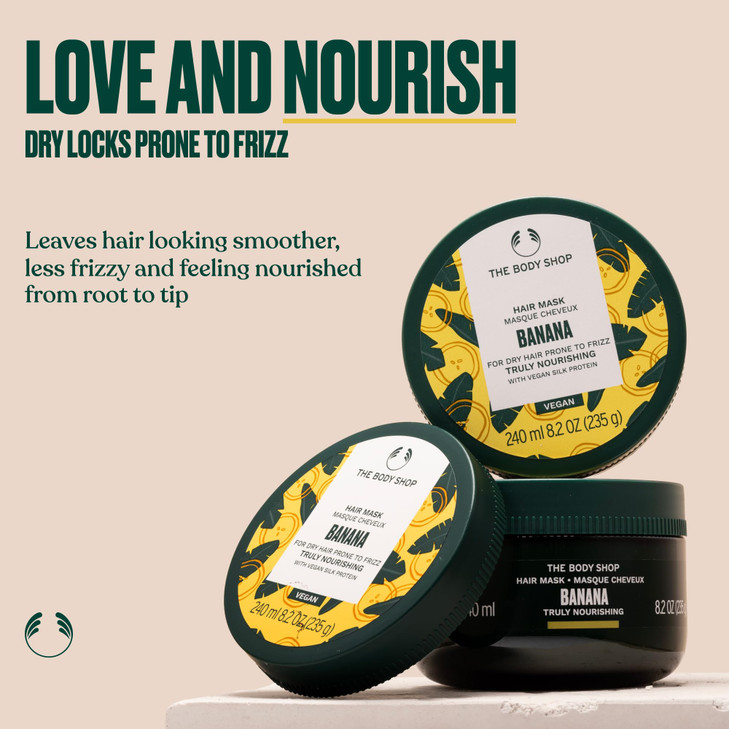 The Body Shop Banana Truly Nourishing Hair Mask, 8.2 Fl Oz (Vegan)