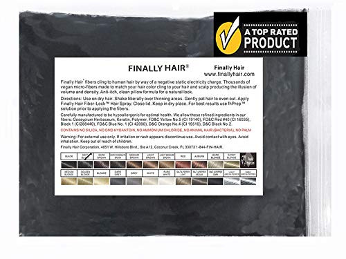 Finally Hair Fibers Refill Bag - 56 Grams of Premium Hair Loss Concealer in a Refill Bag (Dark Salt & Pepper)