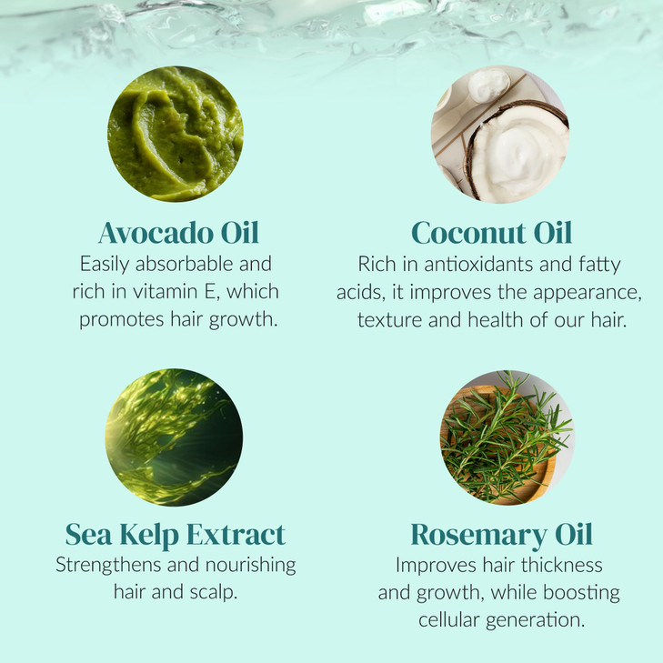 Kerotin Hair Growth Shampoo and Conditioner Set, Products for Scalp Care, Hair Loss & Thinning Hair with Rosemary Oil, Biotin & Keratin, Curly Girl M