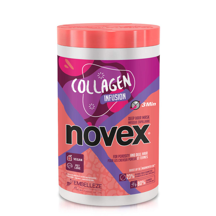 NOVEX Value Size Deep Conditioning Hair Masks infused with Natural Ingredients Collagen Infusion Hair Mask for Stronger Thicker and Shinier Hair (1kg