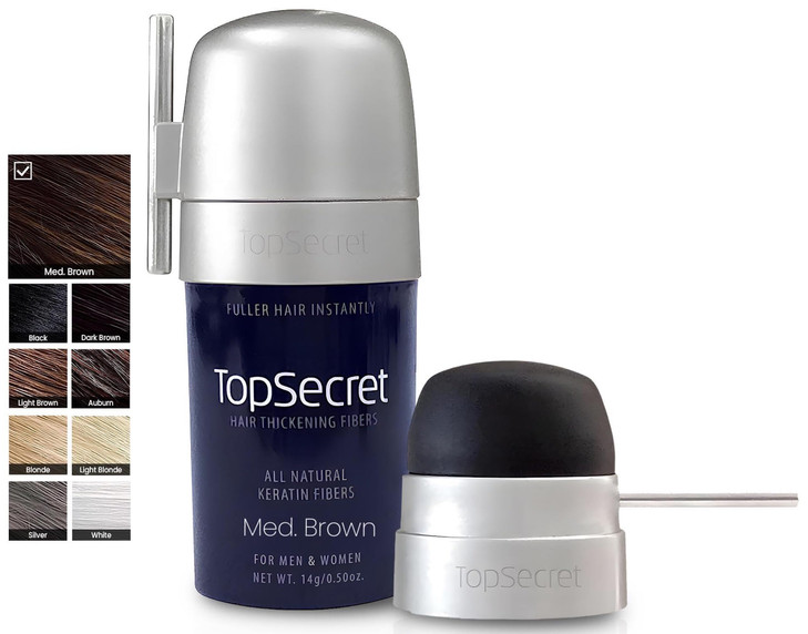 Top Secret Hair Thickening Building Fibers Applicator Included - Undetectable & Natural Hair Filler for Men & Women - Instantly Fill In Thinning Hair