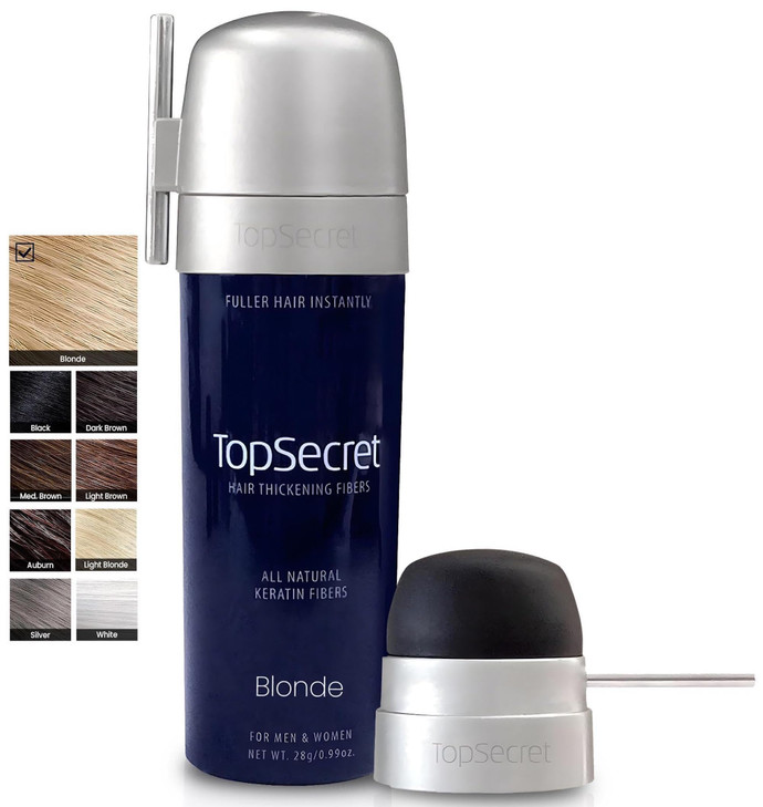 Top Secret Hair Thickening Building Fibers Applicator Included - Undetectable & Natural Hair Filler for Men & Women - Instantly Fill In Fine Thinning