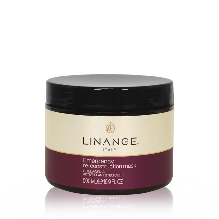 LINANGE Emergency Reconstruction Mask for Very Damaged Hair - Nourishing Hair Treatment, 500ml / 16.9 oz.