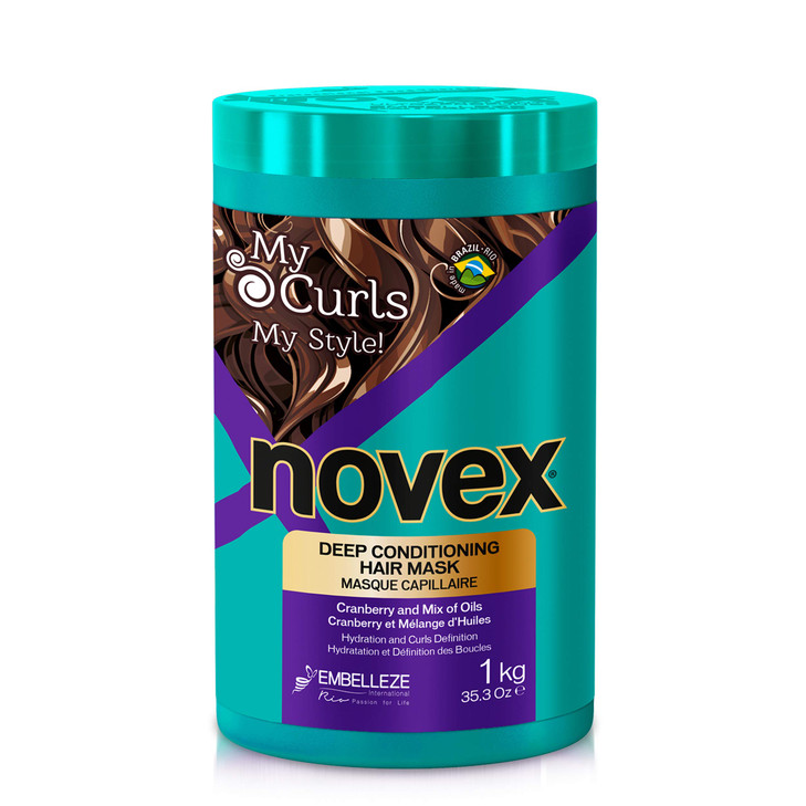 Novex My Curls Deep Conditioning Hair Mask Cream (35.2oz) Moisturizing Treatment Defines Curls, Controls Volume, Reduces Frizz, Adds Softness, for Al
