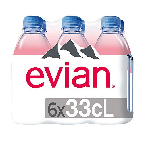 evian Natural Spring Water, Bottled Natural Spring Water, Water Bottles, Naturally Filtered Spring Water in Mini-Sized Bottles, Great for Home or Wor