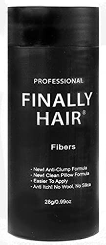 Hair Building Fibers Soft Black Hair Loss Concealer Fiber 28 Gram .99oz Refillable Bottle by Finally Hair