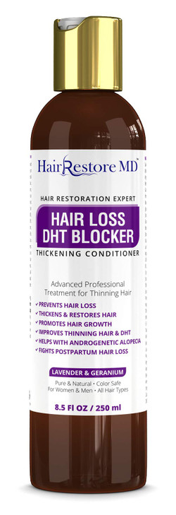 HAIR LOSS DHT BLOCKER Thickening CONDITIONER "Lavender & Geranium" Biotin Hair Growth, Caffeine, Hair Loss Thinning and Fine Hair, Regrowth Thickenin