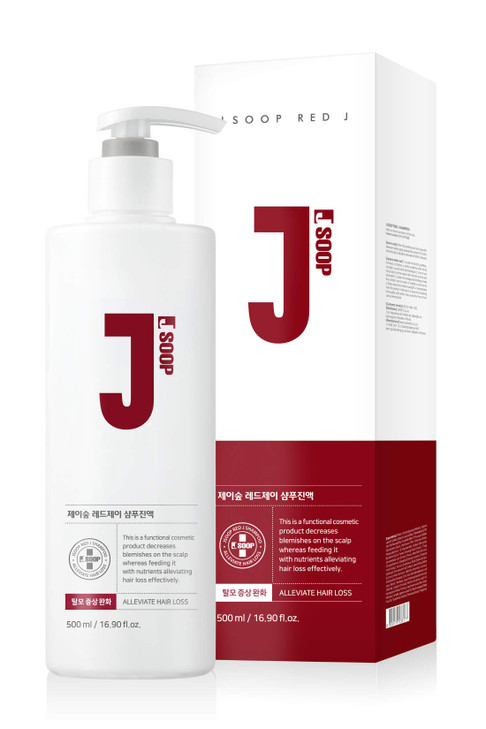JSOOP Red J Shampoo 500ml(16.9 fl.oz) / Anti-hair loss, Low skin irritation, Reduces redness of the scalp
