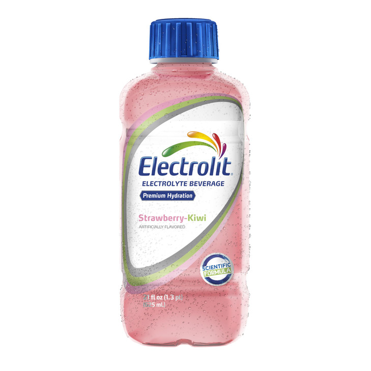 Electrolit, Electrolyte Beverage, Strawberry-Kiwi, 21 Fl Oz bottle (Pack of 12)